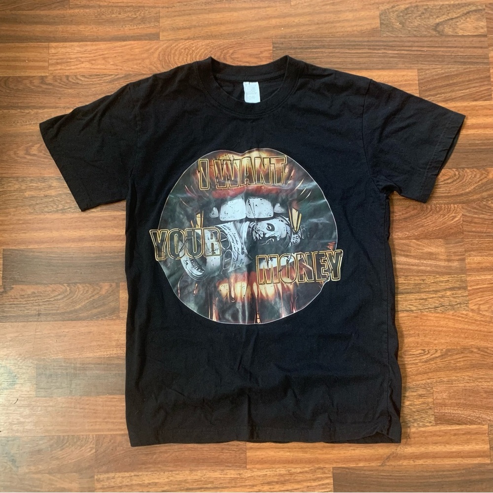 I Want Your Money Graphic T-Shirt Men’s Small Black/Multi Color